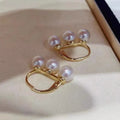 E2021 5-6mm DIY Natural Freshwater Pearl Charm Earrings Mounting Accessory 925 Sterling Silver Gold Plated  Jewelry for Women