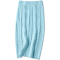 Factory Manufacturer Designer Straight Ribbed Knit Skirt Wholesale Midi Women Cable Knitted Sweater Skirt