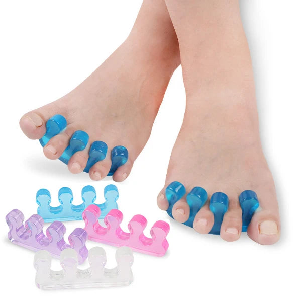 Newby Wholesale Washable Foot Care Product Overlapping Toes Correction Cute Blue Soft Silicone Toe Separator Nail Beauty Tool