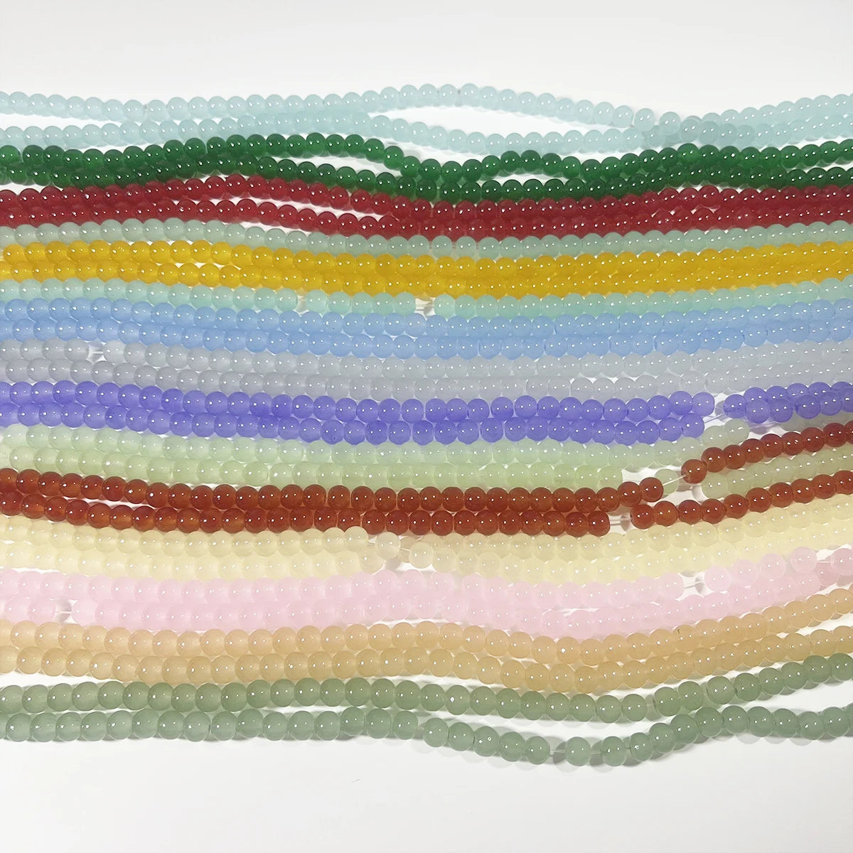 140Pcs/Strand 10mm 14 Colors Colorful Glass Beads Round Loose Spacer for DIY Bracelet Necklace Jewelry Making Accessories