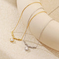 Fashion Light Luxury Jewelry 925 Sterling Silver Round CZ Zircon Gold Plated Pendant Clavicle Necklace Jewelry for Women