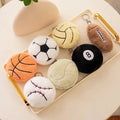 Cute Fluffy Stuffed Plush Sport 8 Ball Basketball Football Volleyball Baseball Rugby Tennis Billiards Toy Charm Keychain Pendant