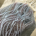 Gorgeous Heavy Embroidered Bridal Lace Fabric With Sequins Wedding Dress Tulle Lace Mesh
