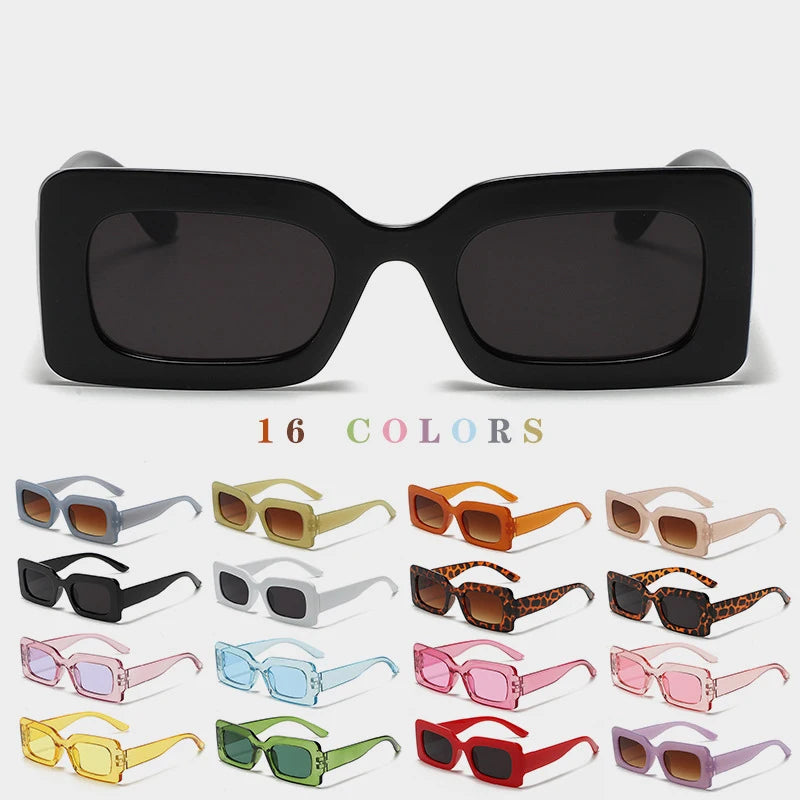 Europe and the United States Candy Colored Women 2025 New Fashion Trends Retro Lentes De Sol square Designer Sunglasses