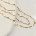 GP US Tiny Curved bar and Link Chains Elbow Bar Tube 14K Gold Fileld Bulk Permanent Jewelry Necklace Bracelet Wholesale