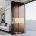 Guangdong Yohome Luxurious Wooden Door Factory Modern Front Door Pivot Exterior Solid Timber Entrance Door