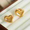 High End Commuter Jewelry Large Heart Chunky Ring Tarnish Free Gold Plated Stainless Steel Ring for Women Bagues Bijoux Femmes