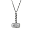 Men Silver Jewelry Necklace Custom Pendant Men Thor's Hammer Stainless Steel Necklace