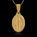 Virgin Mary Pendant 18k Gold Plated Christian Jewelry Cross Medal Pendant Necklace With Free Engraving Service