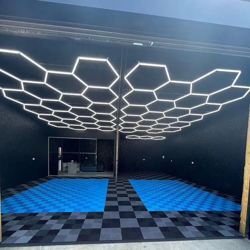 Dropshipping Honeycomb Hexagonal LED Garage Ceiling Light 110V 220V Car Detailing LED Lights for Ceiling