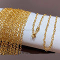Wholesale 18K 14k Gold Love Chain Bracelet Necklace Au750 Real Gold Jewelry for Men Women Hollow Heart Chain for Pendant
