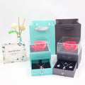 2022 Newest Valentine Gift Box Preserved Flowers Jewelry Box for Women Luxury Artificial Flower Transparents Acrylic Storage Box