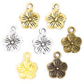 Alloy Flower Charms Antique Silver Color Pendants Jewelry Findings for DIY Handmade Jewelry Making 15*11mm Q133