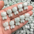 Natural Green Jade Cute Hello Kitty Jade Charms for DIY Necklace Bracelet Jewelry Making