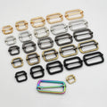 Cloxy 13-50mm Sliding Bar Buckle Tri-gildes Slider Rectangle Adjuster Buckle for Leather Craft Bag Strap Belt Shoulder Webbing
