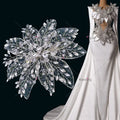 Beautiful 3d Rhinestone Flower Applique Stitching Applique Diamond Patch for Wedding Hair Accessories WHD-068