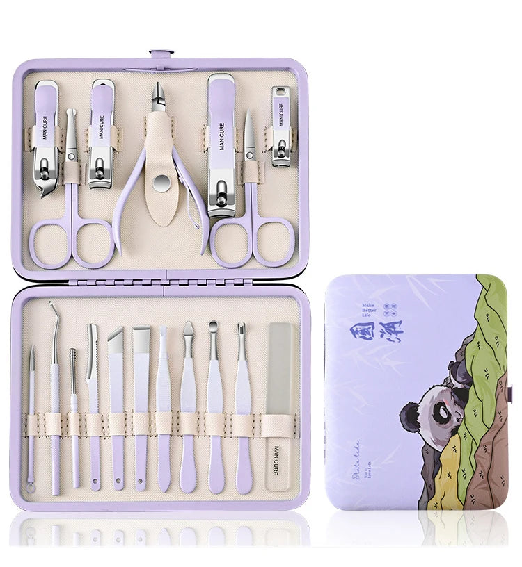 Manicure Set Stainless Steel Nail Clippers Beauty Tool Portable Professional Grooming Kits Nail Cutter Set