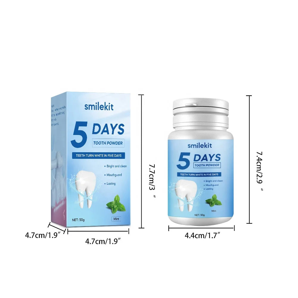 5 Days Tooth Powder Whitening and Cleaning Teeth Smoke Stains Dirt Oral Plaque and Tooth Cleaning5 Days Tooth Powder