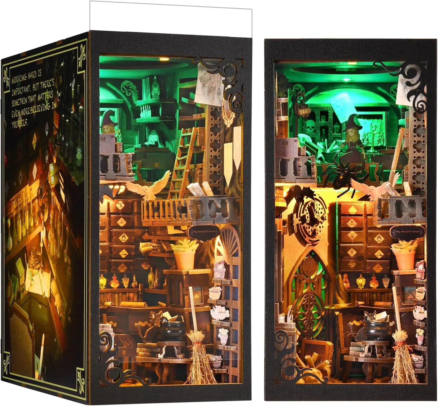 Hamaileon the Master's House 3D Book Nook Kit Puzzle DIY Book Nook with LED Light