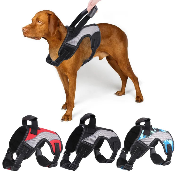 Hot Selling Reflective Heavy Duty Walking Adjustable Harness Dog No Pull Custom Pet Dog Harness with Elastic Handle