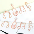 Ready to Ship Promotional Gifts Rose Gold Paper Clips Book Notebook Clips Music Symbol Shape Paper Clips