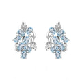 Abiding Simple 925 Sterling Silver Natural Sky Blue Topaz Gemstone Women Dangling Earring for Wedding