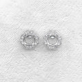 Sterling Silver 5*5mm Semi Mount Stud Earrings Empty Support Blank Claws Setting S925 Mountain Base Without Stone DIY Inlay