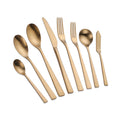 High Quality Brushed Matte Gold Stainless Steel Contemporary Back to School Wedding Banquet Dessert Serving Flatware Set