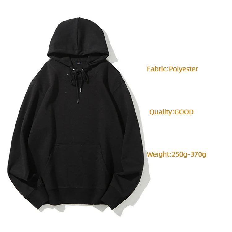 OEM Free Sample Unisex Autumn Vintage Hooded Front Logo Oversize Pullover Hoodie Set Sweatshirt Long Sleeve Printed