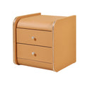 Italian Minimalist Saddle Leather Bedside Table Bedroom Light Luxury Modern Cabinet Storage Designer Circular Bedside Cabinet