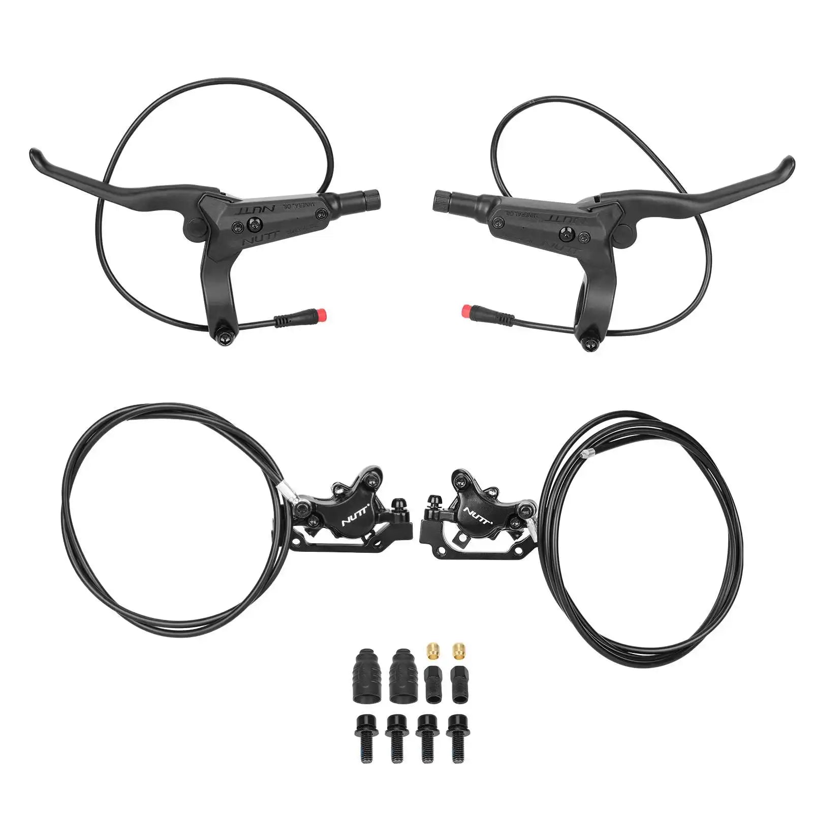 NUTT  Electric Scooter  E-Bike Bicycle Black (Front L& Rear R) Hydraulic Disc Brake Kit for 140 145 160 180 mm Disc Brake