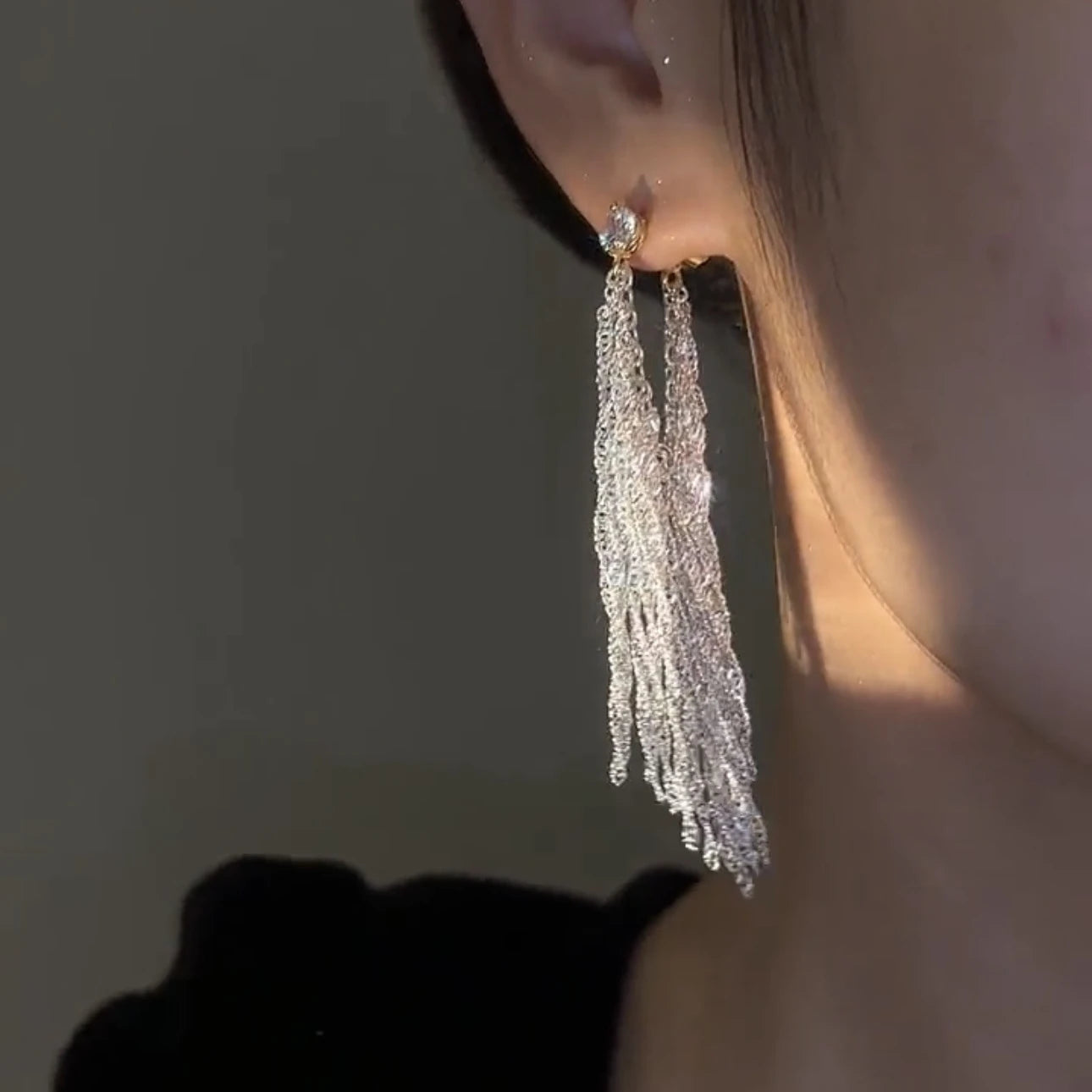 2025 New Trend Galaxy Falls Tassel Earrings Long Drop S925 Silver Needle Earrings Gifts for Women to My Dauther