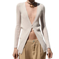 Customize 50% Polyester 50% Viscose Front Knitted Fashion Wrap Women's Autumn Casual Long Button Front Cardigan