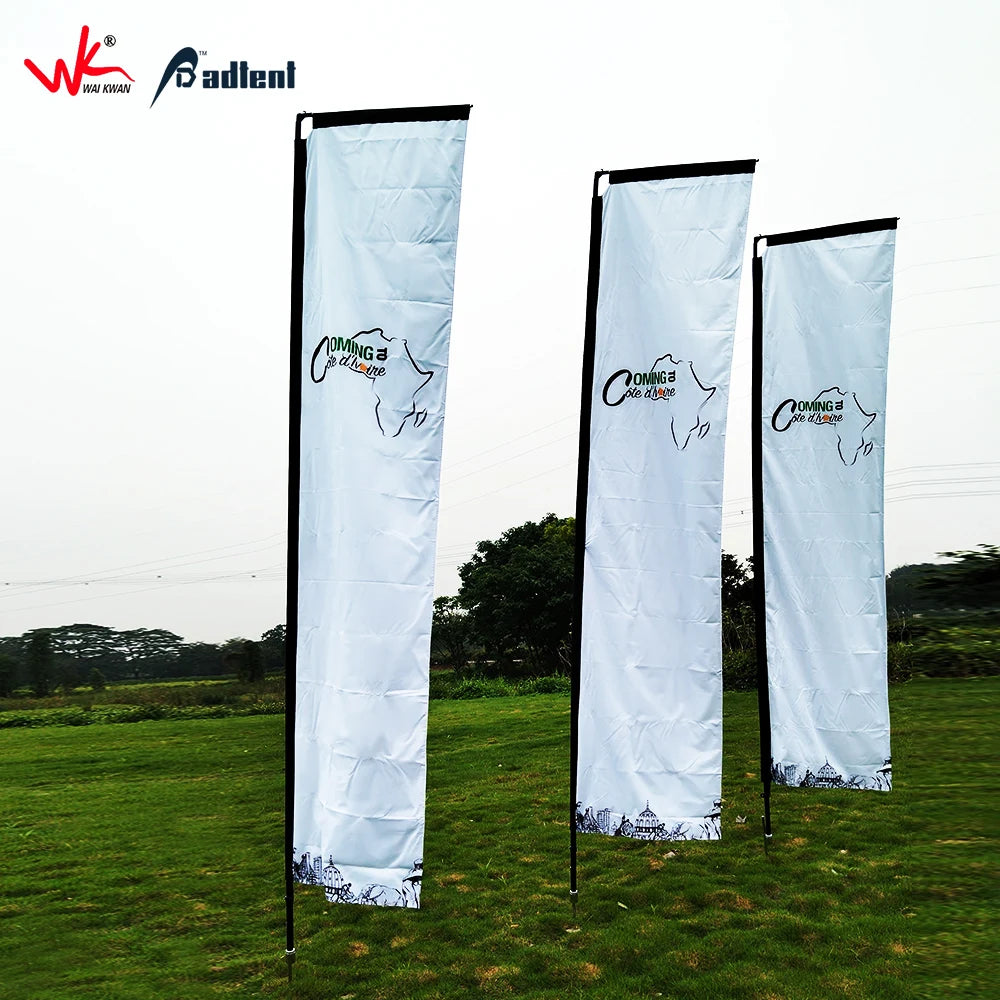 Stocking Square Flag Aluminum Outdoor Feather Flag Pole Swooper Banner with Base for Event