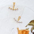 Fashion Jewelry Adjustable 18K Gold Plated Stainless Steel Diamond Cubic Zirconia Stud Earring for Women