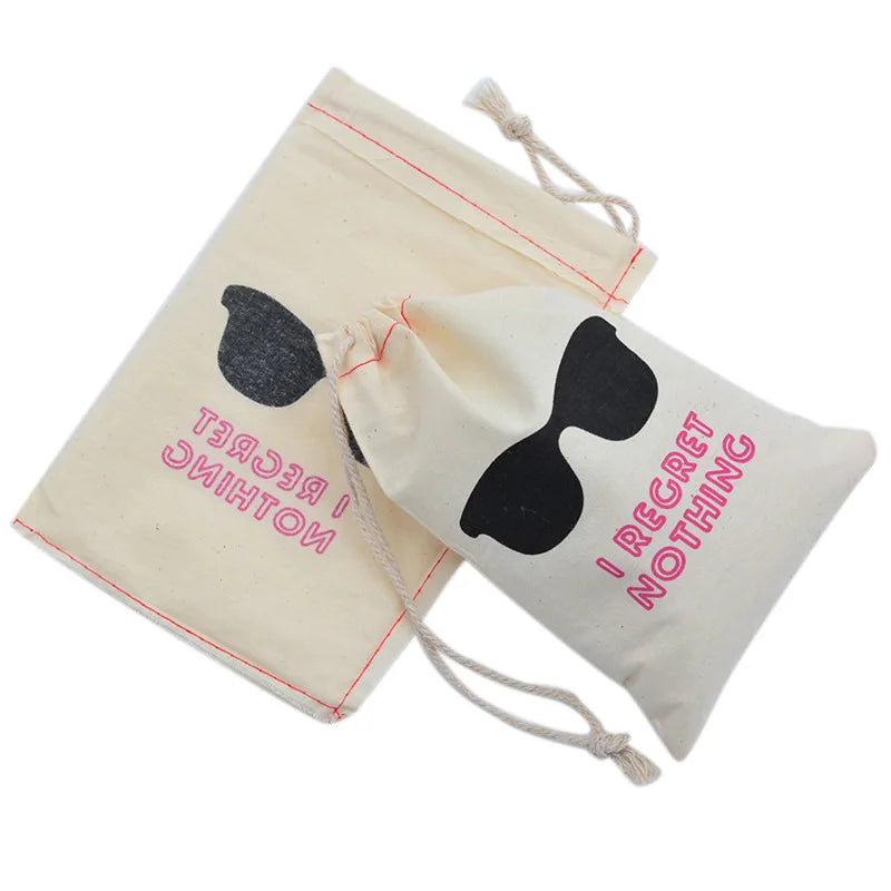 Factory Custom Food Grade Recyclable Cotton Drawstring Bags for Milk Snacks Portable Packaging Pouch