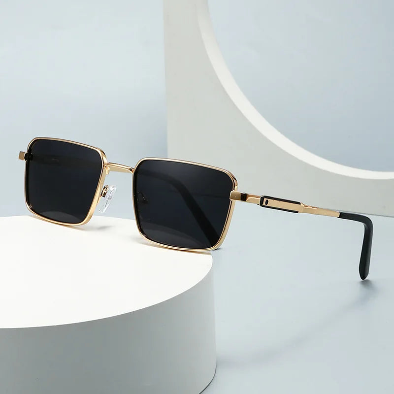 Fashion Small Frame Sunglasses Street Shoot Trend Sunglasses UV400 Metal Rectangle Vintage Metal Frame Shades Sun Glasses