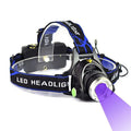 UV 395nm Sensor LED Headlamp White Zoomable USB Rechargeable Lithium Battery Lighting for Hunting Fishing Camping MegaBDM
