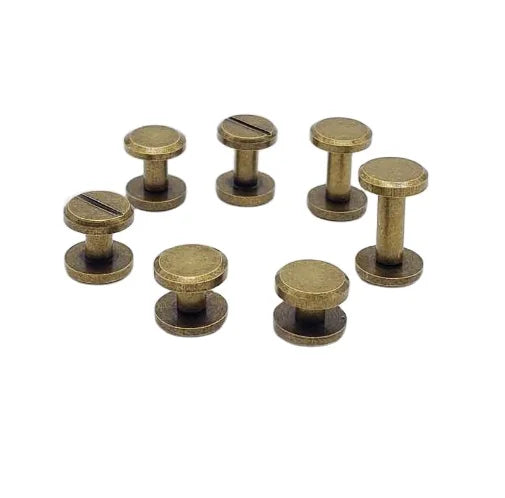 M4*10 Gold Black Bronze Antique Brass Copper Flat Head Chicago Screw Studs Rivets for Leather Belt Wallet Handbag