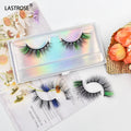 Color Lashes Leye Tail Faux Mink Eyelashes 25mm Europe and the American Large Curvature Russian Strip Eyelashes