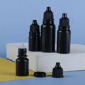 Black LDPE Plastic Squeeze Dropper Bottles 5ml-20ml Capacities Screw Cap Screen Printing Use for Eye Drops Medicines Logo MegaBDM