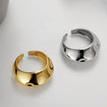 ICEBELA Fine Jewelry S925 Sterling Silver 18k Gold Plated Irregular Concave Convex Female Fashion Open Smooth Index Finger Ring