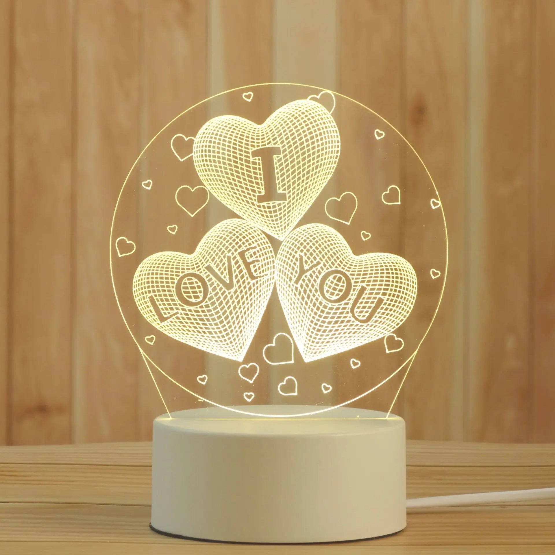 Newish Custom Photo Creative 3d Illusion Animal Acrylic Table Desk Base Led Christmas Lamp Kid's Room Decor Night Light for Gift