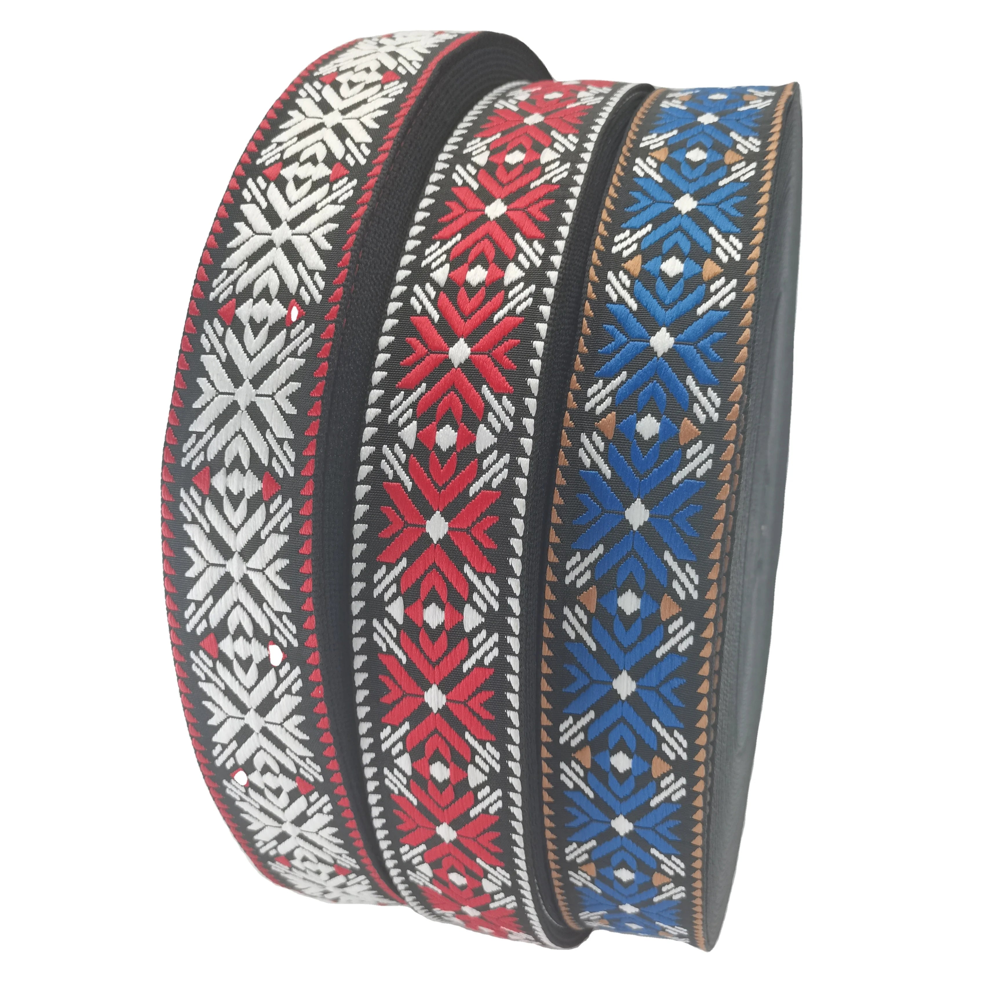 5cm Jacquard Webbing Maple Leaf Polycotton Ribbon for Bag Straps Camera Embroidered Webbing Guitar Belts