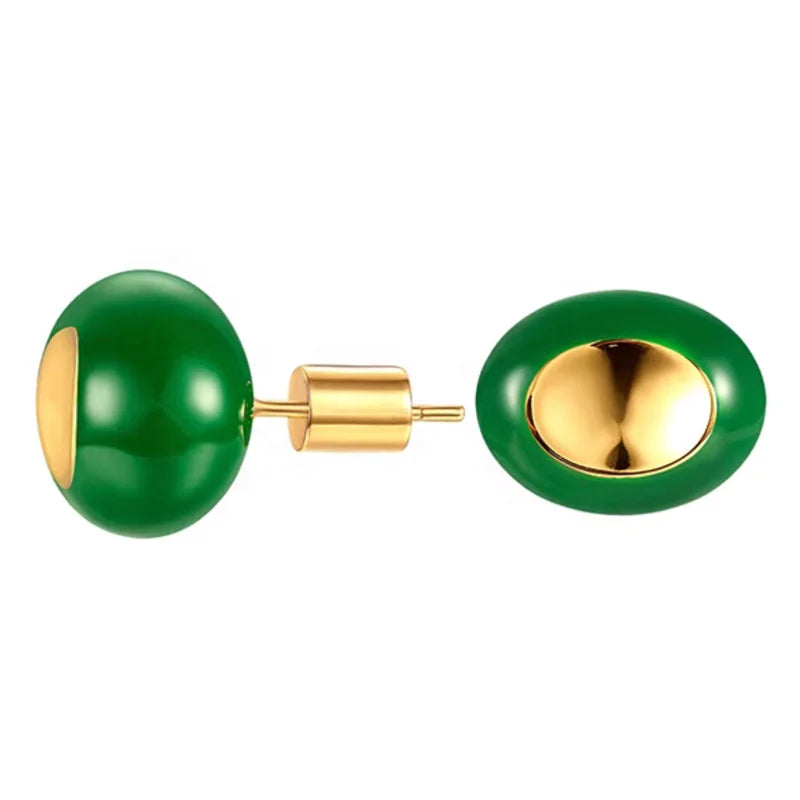 Brass Plated Vintage Enamel Metal Colored Earrings for Women Gift Jewelry Custom Design