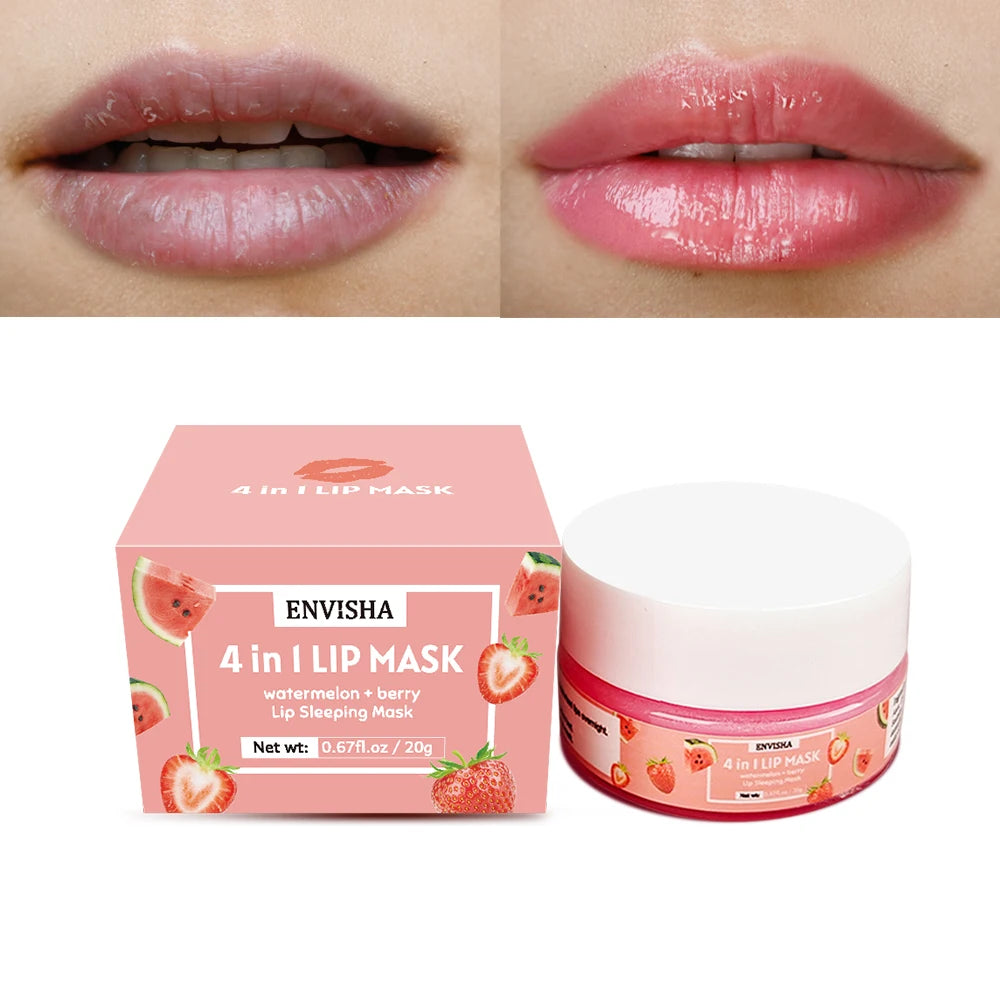 Private Label 4 in 1 Moisturizes and Repairs Dry Chapped Lip Treatment Balm Moisturizing Lip Mask