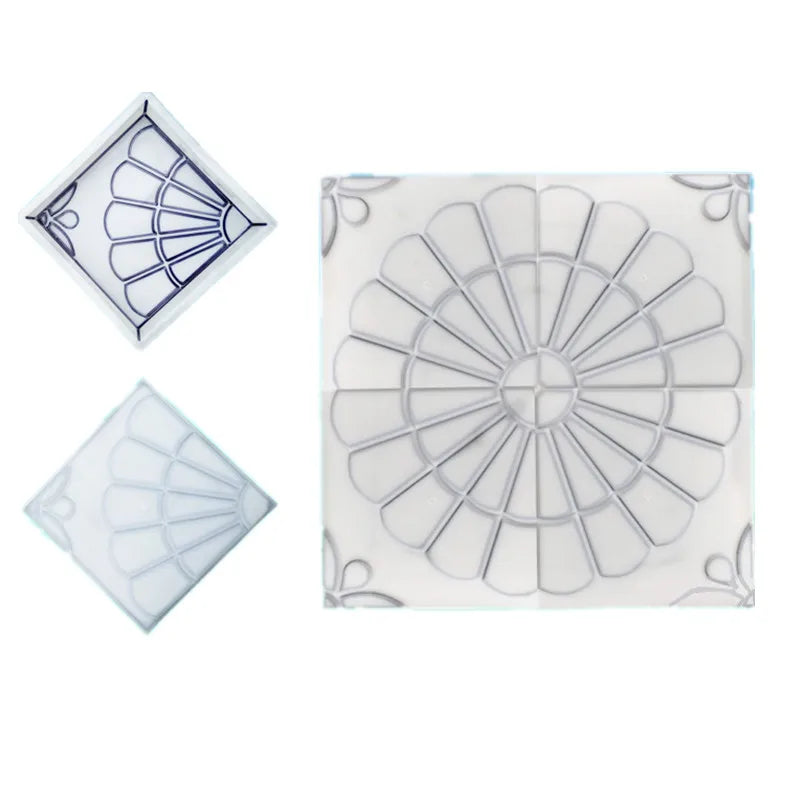 Outdoor Pavement Runway Brick Fan-shaped Beautification Pavement Brick Concrete Injection Plastic Moulds