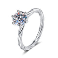 1Carat Moissanite Wedding Rings for Women Twisted Rings S925 Silver Rings D Color VVS1 Moissanite Anniversary Ring