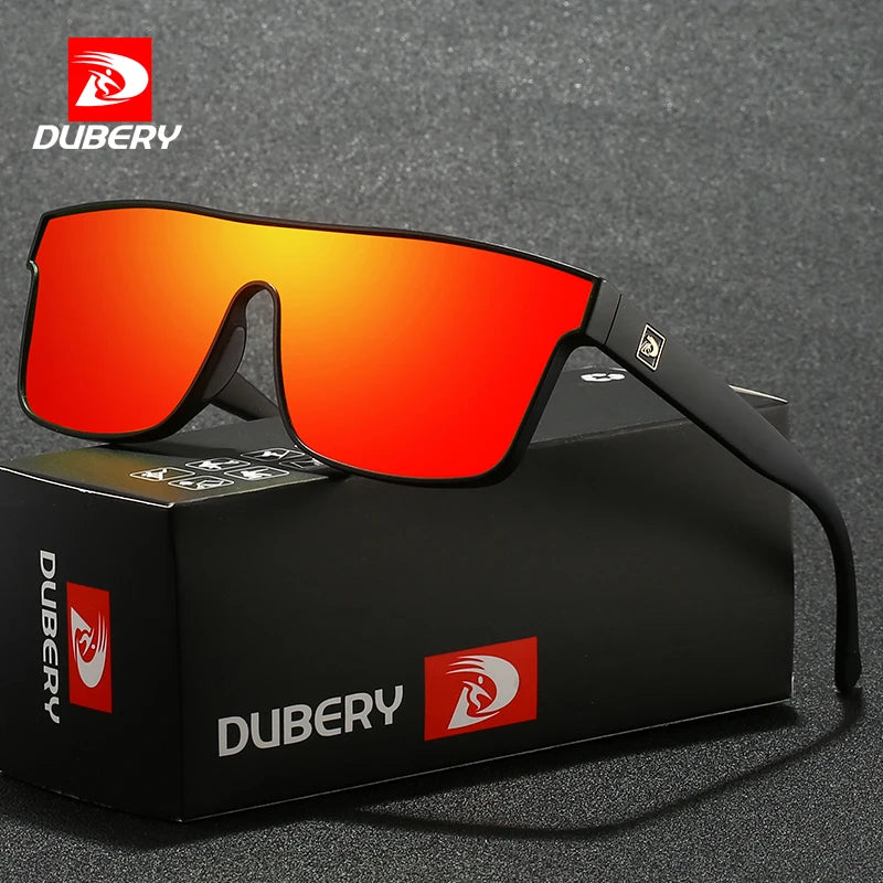 DUBERY 2026 Unisex Sunglasses High Quality Oversized Polarized Shield New Trendy Blue and Red Frames for Men Women Wholesale