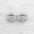 Sterling Silver 4mm/5mm Semi Mount Stud Earrings Empty Frame Support Blank Setting S925 Base Without Center Stone for DIY Inlay